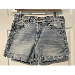 Old Navy Womens Size 10 Blue Denim High Rise Power‎ Straight Jean Shorts